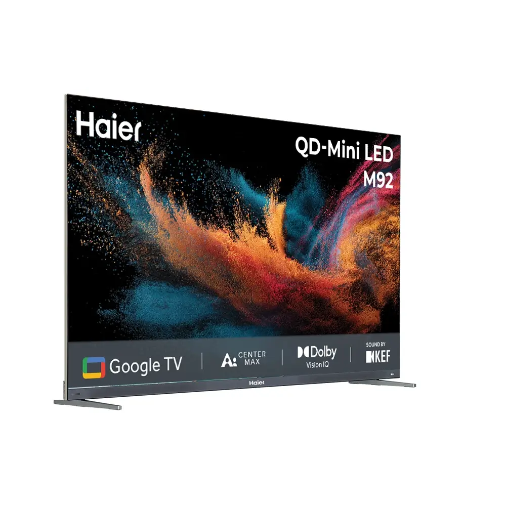 Haier New M92 Series MiniLED 215 cm (85) AI Smart Google TV with Gemini| UltraSense AI| 2.1 Ch 50 W speaker with Subwoofer| 4GB +64GB | Gaming 240Hz